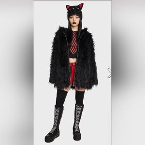 Emily the Strange Don't Bother Meow Faux Fur Jacket